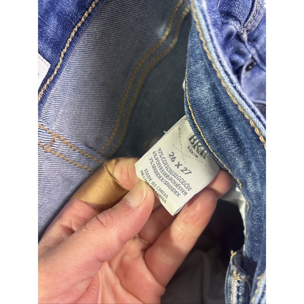 BKE Parker Cropped Flare Jeans Womens 26x25 Blue High Rise Raw Hem Distressed - Picture 7 of 10